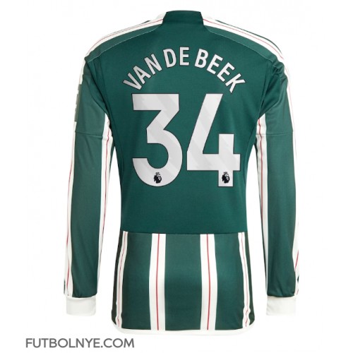 Camiseta Manchester United Donny van de Beek #34 Visitante Equipación 2023-24 manga larga